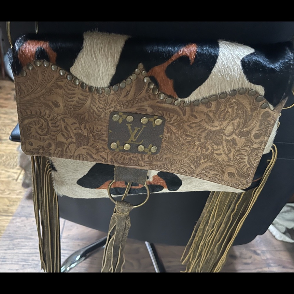 Re-purposed Louis Vuitton Crossbody bag.